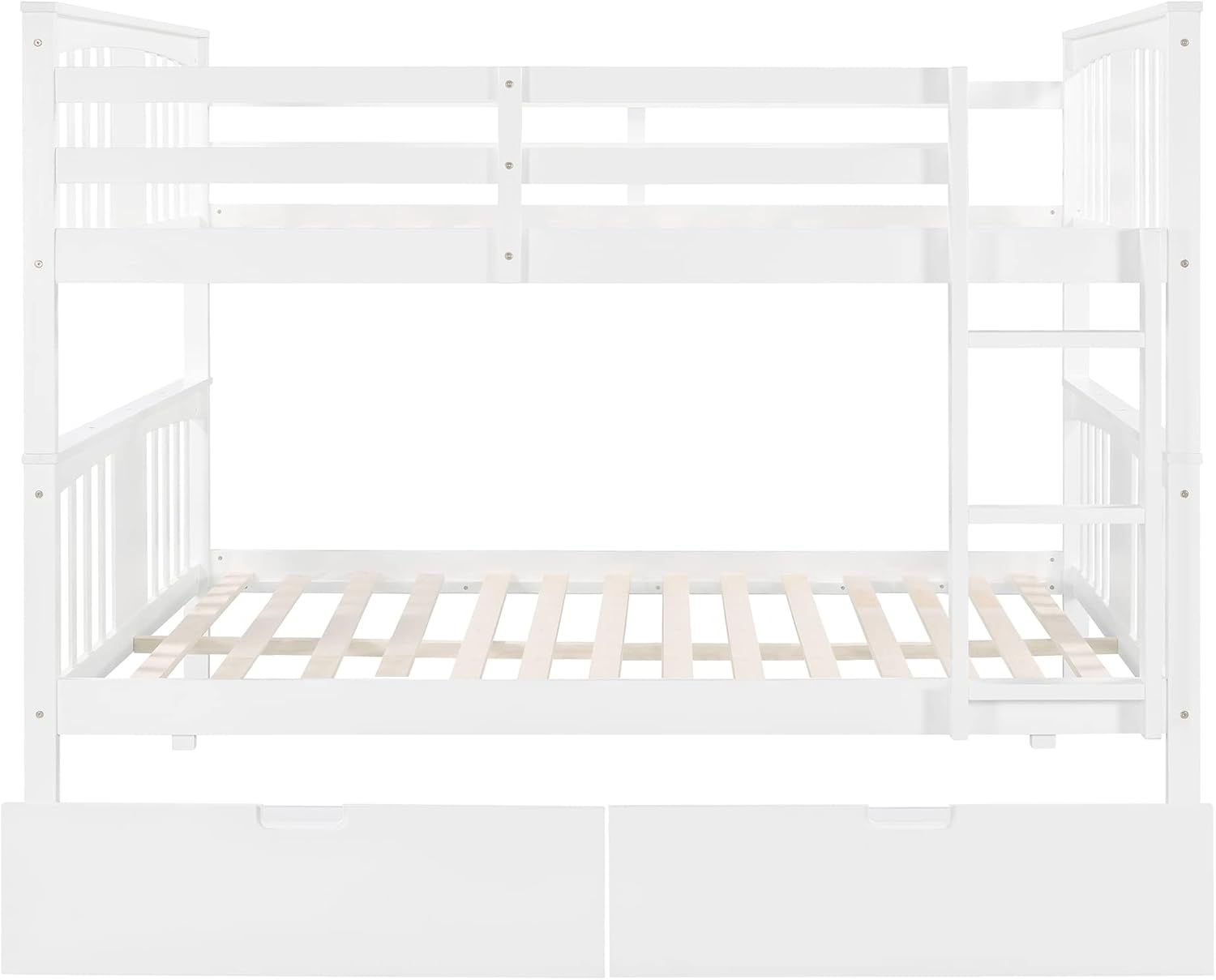 GOWE Full Over Full Bunk Bed with Drawers and Ladder for Bedroom, Guest Room Furniture-White(Old SKU :LT000205AAK)