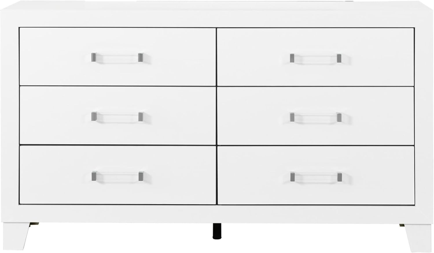 5PC White Full 5PC Bedroom Set with LED