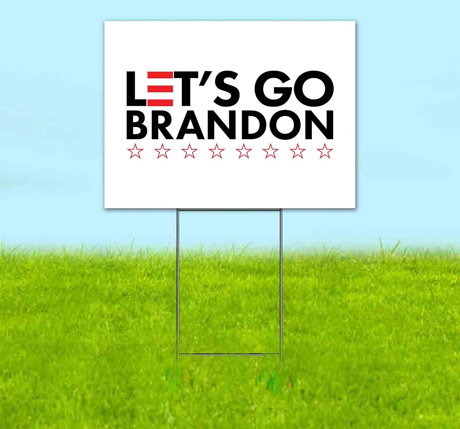 Let's Go Brandon (18' x 24') Yard Sign, Quantity Discounts, Multi-Packs, Includes Metal Step Stake, Bandit, Lawn Sign, Advertising, USA |Trump, Biden, Political, MAGA, Republican, Election