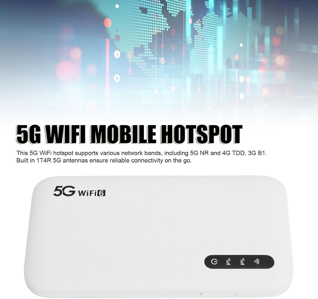5G WiFi Mobile Hotspot, 2.4GHz and 5.8GHz Portable WiFi Device for Travel, Supports SIM Card Slot & 16 Devices, IP67 6100mAh Rechargeable WiFi 6 5G Router Easy to Setup
