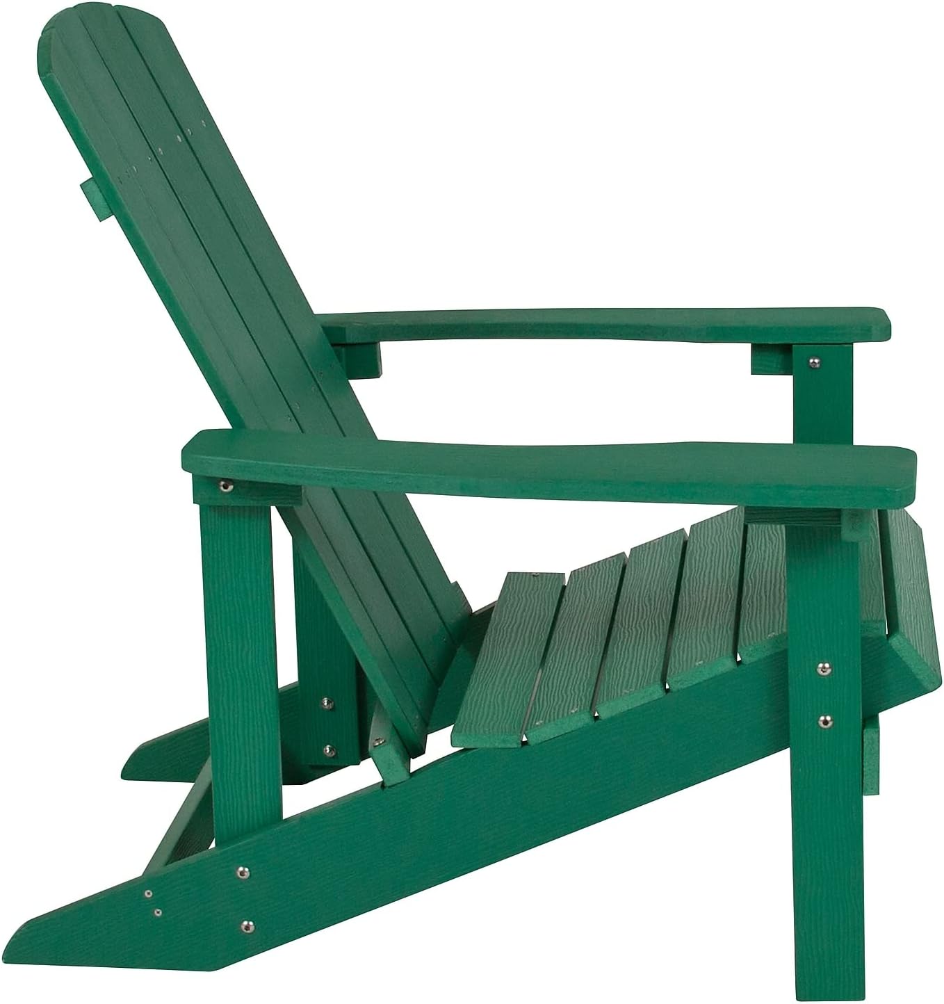 Flash Furniture Charlestown Commercial Grade Indoor/Outdoor Adirondack Chair, Weather Resistant Durable Poly Resin Deck and Patio Seating, Green