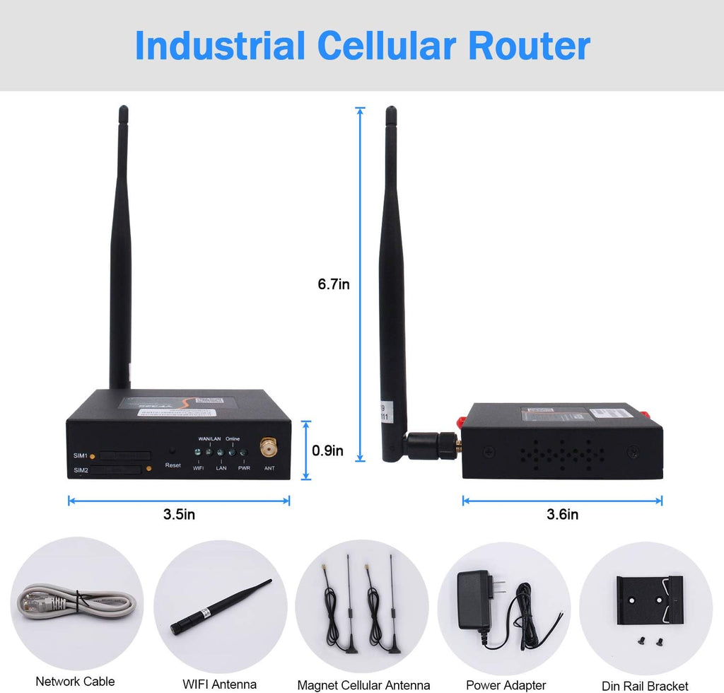 4G VPN Router, Industrial 4G LTE WiFi Router 3G/4G Yeacomm YF325 Wireless Modem Unlocked with Dual Sim Card Slot,B2/4/5/12/13/17/66/71 US Full Frequency Band Supported