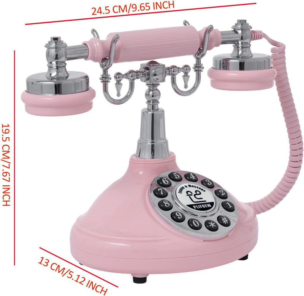 Audio Guest Book Wedding Phone,Audio Guestbook Phone Vintage Style Audio Message Voicemail for Graduation Retirement Party Birthdays Baby Shower Special Occasions (Pink)