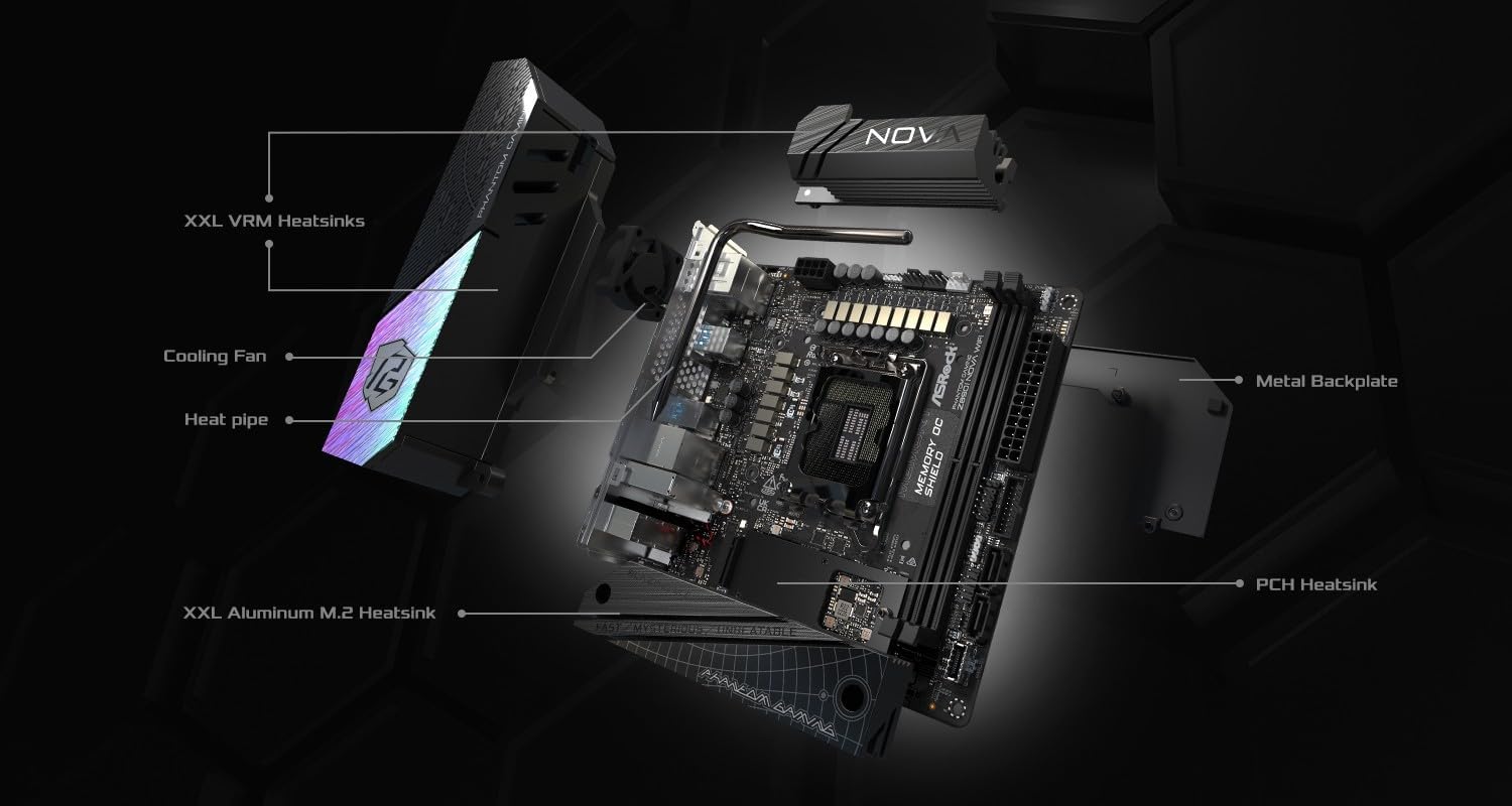 ASRock Intel Core Ultra Z890 LGA1851 RL-ILM Mini ITX Motherboard Phantom Gaming Z890i Nova WiFi 7 DDR5 9466 MHz 128 GB