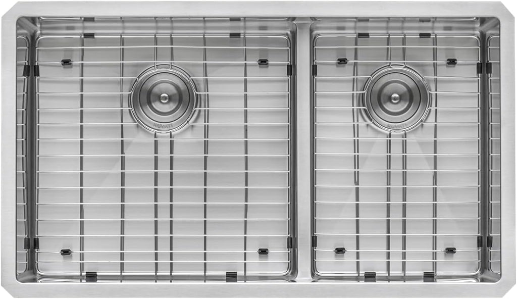 Ruvati 33-inch Low-Divide Undermount Tight Radius 60/40 Double Bowl 16 Gauge Stainless Steel Kitchen Sink - RVH7419