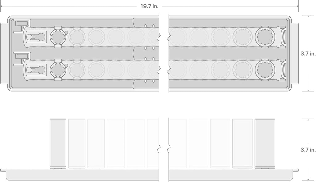 TEKTON 1/2 Inch Drive Deep 12-Point Socket Set with Rails and Tray, 23-Piece (10-32 mm) | SHD92121