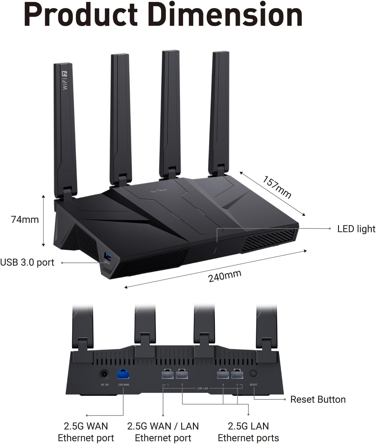 GL.iNet GL-MT3600BE (Beryl 7) Portable Travel Router & GL.iNet GL-BE9300 (Flint 3) Tri-Band WiFi 7 Router
