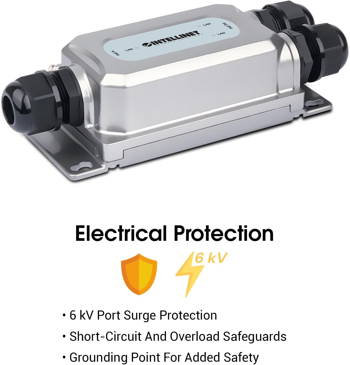 Intellinet 2-Port Gigabit PoE++ Extender Outdoor, 60W Power Budget, 30W Out Per Port, IP67 & IK10, Ultra POE Passthrough Switch-3 Yr Mfg Warranty
