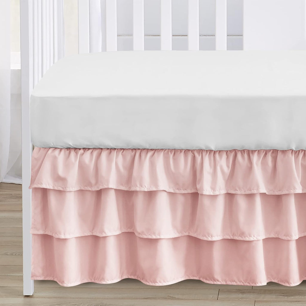 Sweet Jojo Designs 4-Piece Baby Crib Bedding Set (Pink Shabby Chic) for Girls, Infants/Nursery incl. Blanket, Fitted Sheet, Skirt, Diaper Stacker (Elegant, Diamond, Blush, Princess Harper Collection)