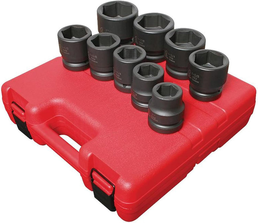 SUNEX TOOLS 5699 9 Piece 1' Drive Standard SAE Jumbo Impact Socket Set