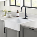 Sinkology Parker White Farmhouse Sink 26 Inch - SureFire Fireclay Apron Front Single Bowl Drop-In Kitchen Sink - Quick-Fit DIY Install for 29 Inch Cabinet in About 1 Hour - Sinkology Everyday Warranty