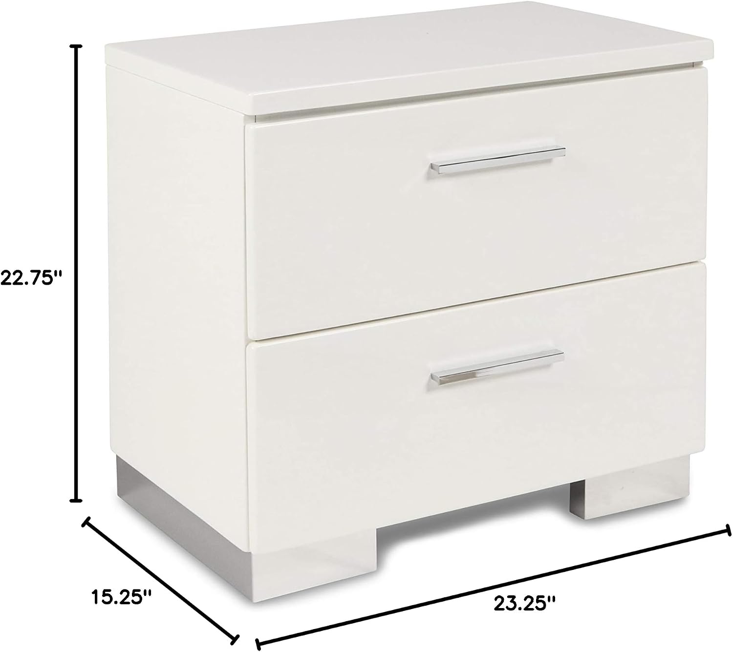New Classic Furniture Sapphire Wood 2-Drawer Nightstand, White