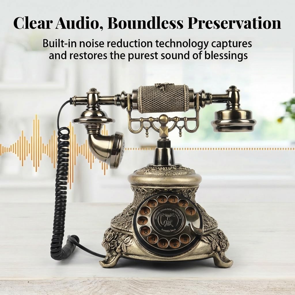 Audio Guest Book Wedding Phone, FESTRING Audio Guestbook, Recording Wedding Phone Guest Book, Retro Design Perfect for Weddings/Anniversaries/Parties/Birthday/Graduation/Baby Shower/Retirement, Bronze