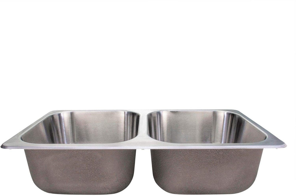 RecPro RV Double Bowl Kitchen Sink | 27' x 16 x 7' | Stainless Steel (With Strainers)