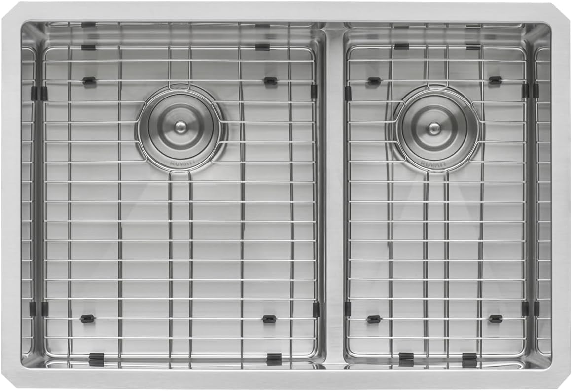 Ruvati 28-inch Low-Divide Undermount Tight Radius 60/40 Double Bowl 16 Gauge Stainless Steel Kitchen Sink - RVH7255