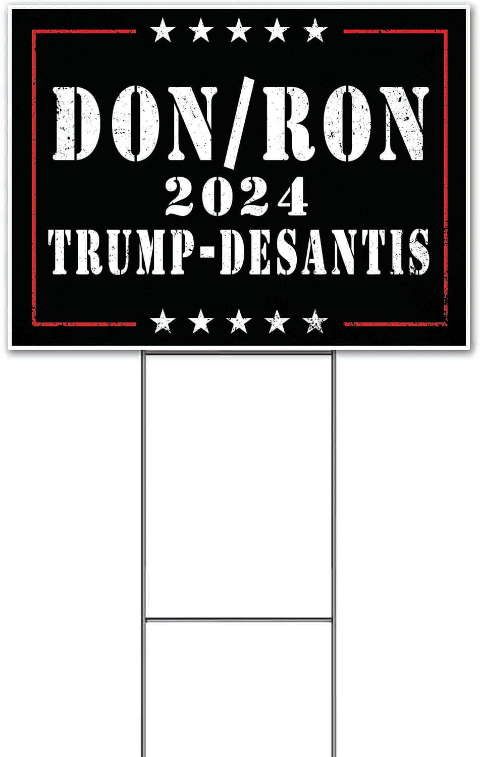 Don Ron 2024 Trump Desantis (18' x 24') Yard Sign, Quantity Discounts, Multi-Packs, Includes Metal Step Stake, Bandit, New, Advertising, USA | Election, Political, Republican, President, Vote