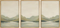 SIGNWIN Framed Canvas Print Wall Art Set Calm Mountain Lake Landscape Minimalist Neutral Illustrations Modern Colorful Ultra for Living Room, Bedroom, Office - 24'x36'x3 Natural