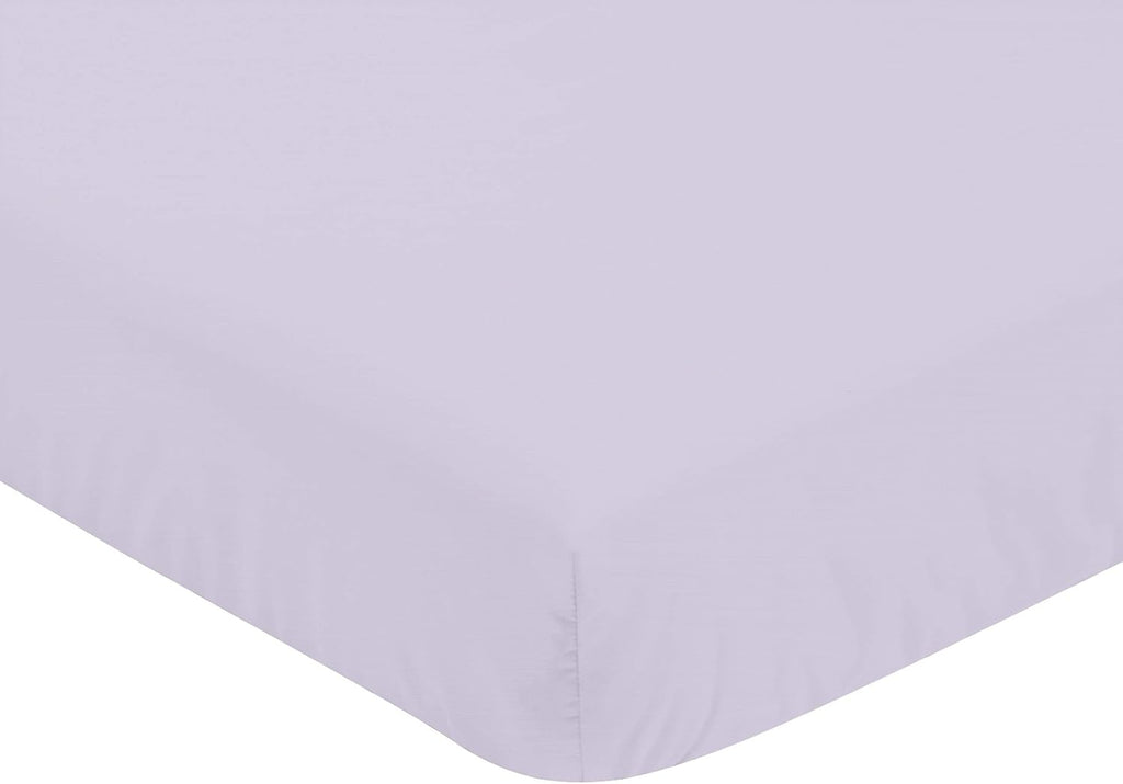 Sweet Jojo Designs 4-Piece Baby Crib Bedding Set (Purple Lavendar Floral Rose) for Girls, Infants/Nursery incl. Blanket, Fitted Sheet, Skirt, Diaper Stacker (Elegant, Princess, Luxury, Ruffle Roses)