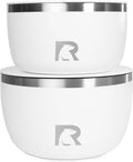 RTIC Anywhere Stainless Steel Camping Bowl Set of Two with Lids, Vacuum Insulated, Stackable, Durable, Outdoor Dinnerware, White
