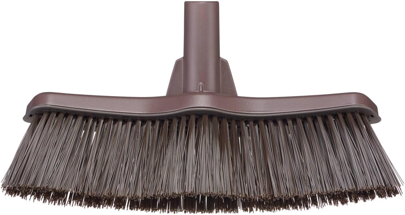 Fiskars Light Broom, Terrace Broom for Smooth Surfaces, with Soft Handle, Length: 1.6 m, Light, White/Black, 1025927