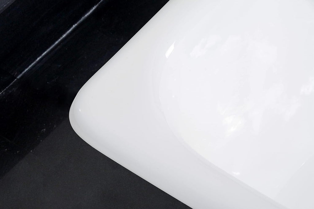 Gourmetier GT33229D2 Petra Galley 33-Inch Cast Iron Double Bowl Drop-In Kitchen Sink, 2-Hole, White