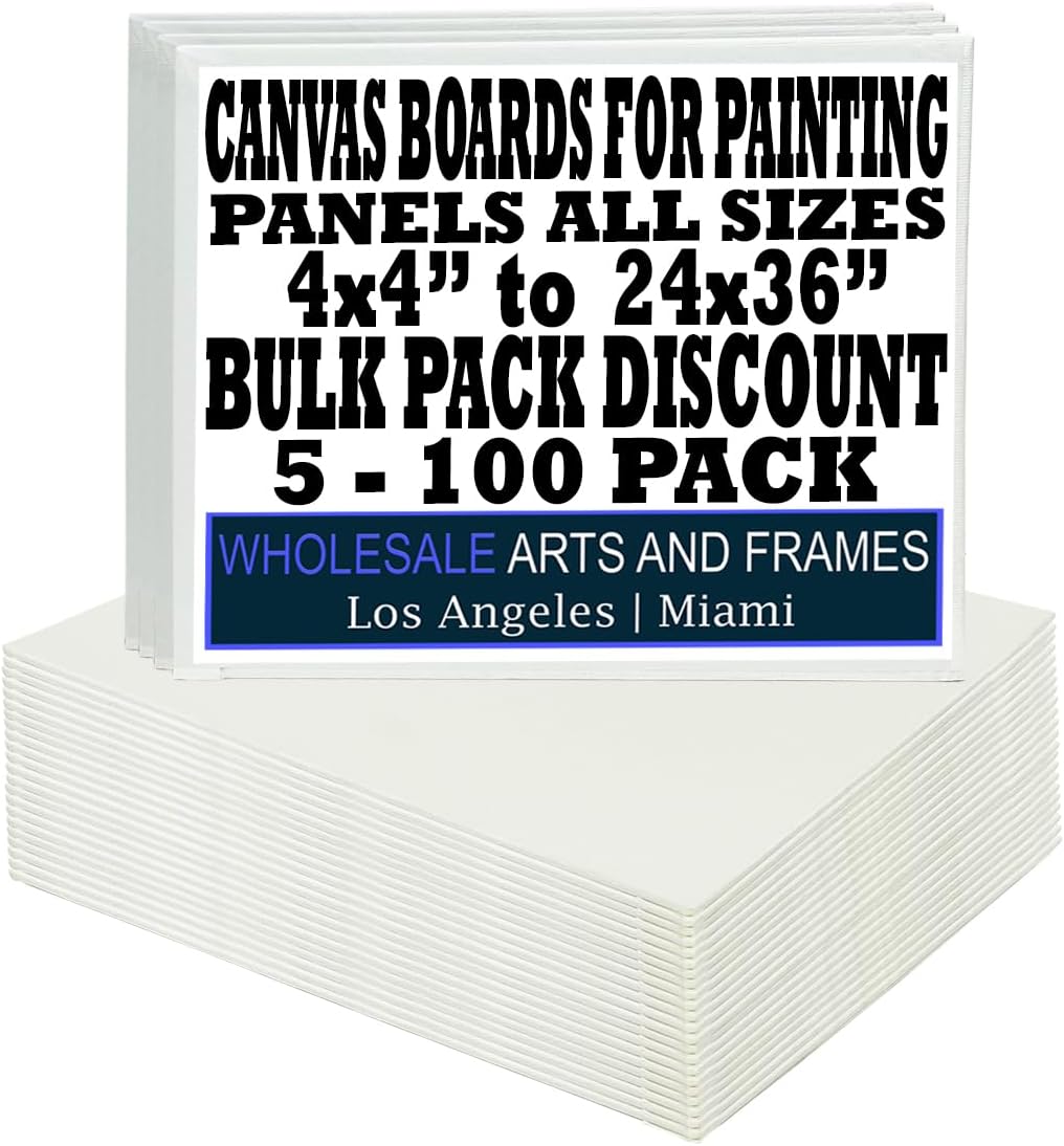 16x16 White Canvas Boards for Painting Bulk 50 Pack.Paint Canvases for Painting Art.Artist Blank Canvases for Painting 16x16 Canvas Panels.Quality Acid Free Primed Canvas Boards for Acrylic,Oil etc
