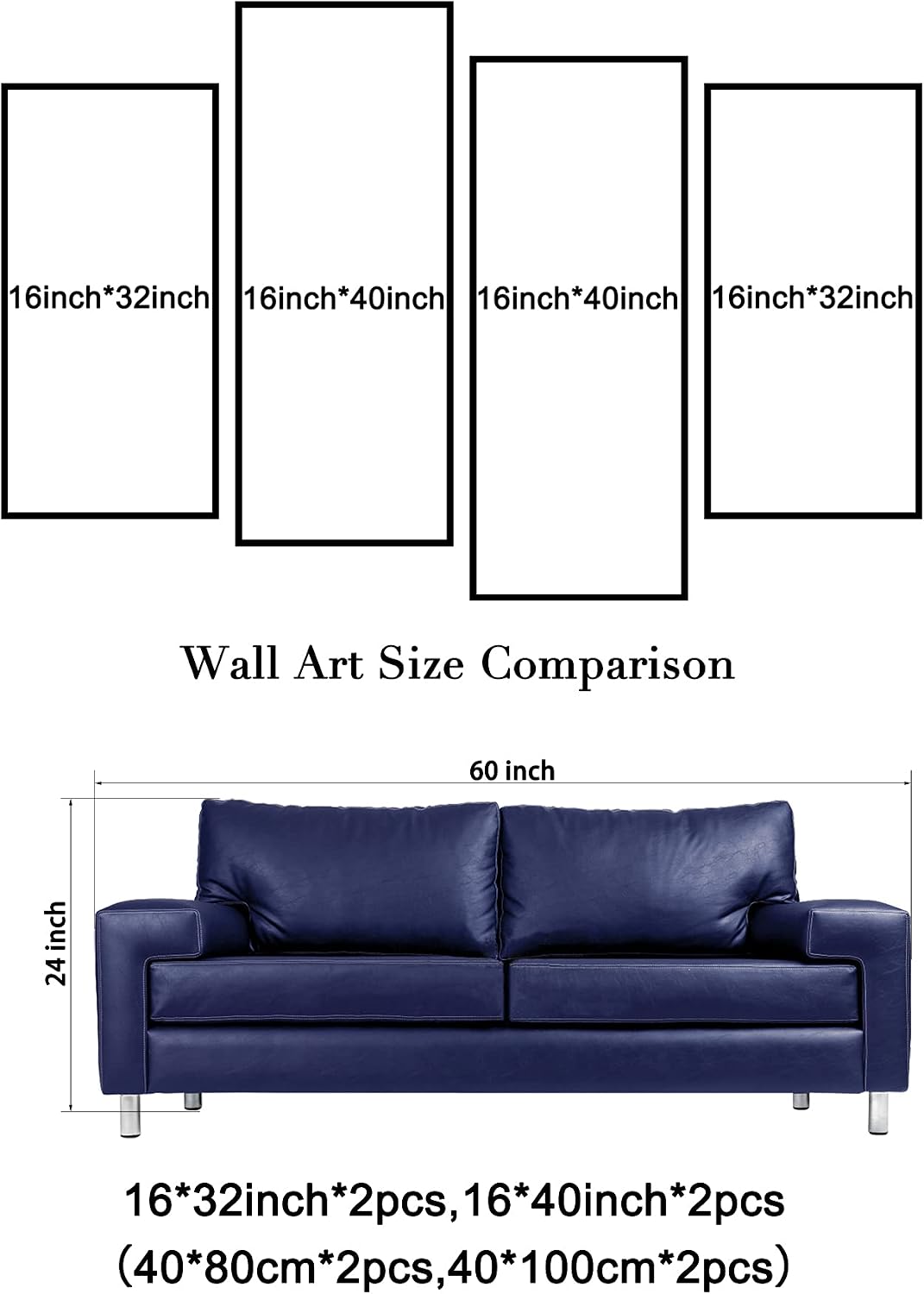 Wieco Art Blue Rose Canvas Prints Wall Art Abstract Romantic Flower Pictures Paintings for Living Room Bedroom Decorations Wall Decor Large 4 Piece Modern Stretched Artwork