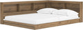 Signature Design by Ashley Deanlow Mid-Century Modern Full Bookcase Storage Floor Bed, No Foundation or Box Spring Needed, Wood, 26' High, Light Brown