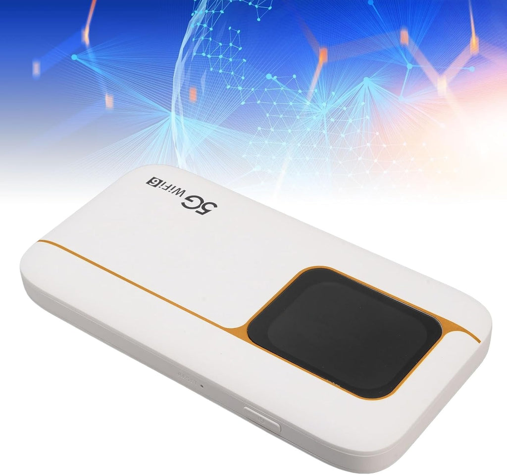 Fast 5G Mobile Hotspot WiFi 6 Router 7100mAh Portable Router IP67 Design Material ABS White 5.35x2.83x0.63in