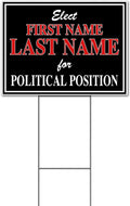 Elect Name for Political Position Customizable (18' x 24') Yard Sign, Quantity Discounts, Multi-Packs, Includes Metal Step Stake, Bandit, New, Advertising, USA