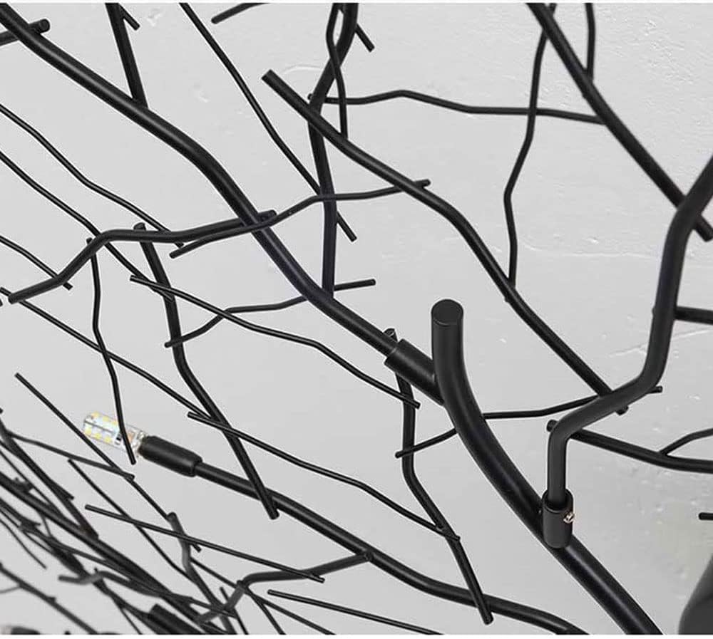 44' Large Semi Flush Mount Ceiling Light Fixture,Black Modern Chandelier with Branch Shapes,15-Lights Industrial Close to Ceiling Light Fixtures for Living Room Bedroom Kitchen Dining Room