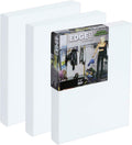 The Edge Eco-Friendly Recycled Cotton Stretched Canvas for Painting - 30x40 Box of 3 - Medium-Textured, Triple Acrylic Primed All Media Painting Canvas, 320gsm, 1-1/2 in. Deep Pine Stretchers