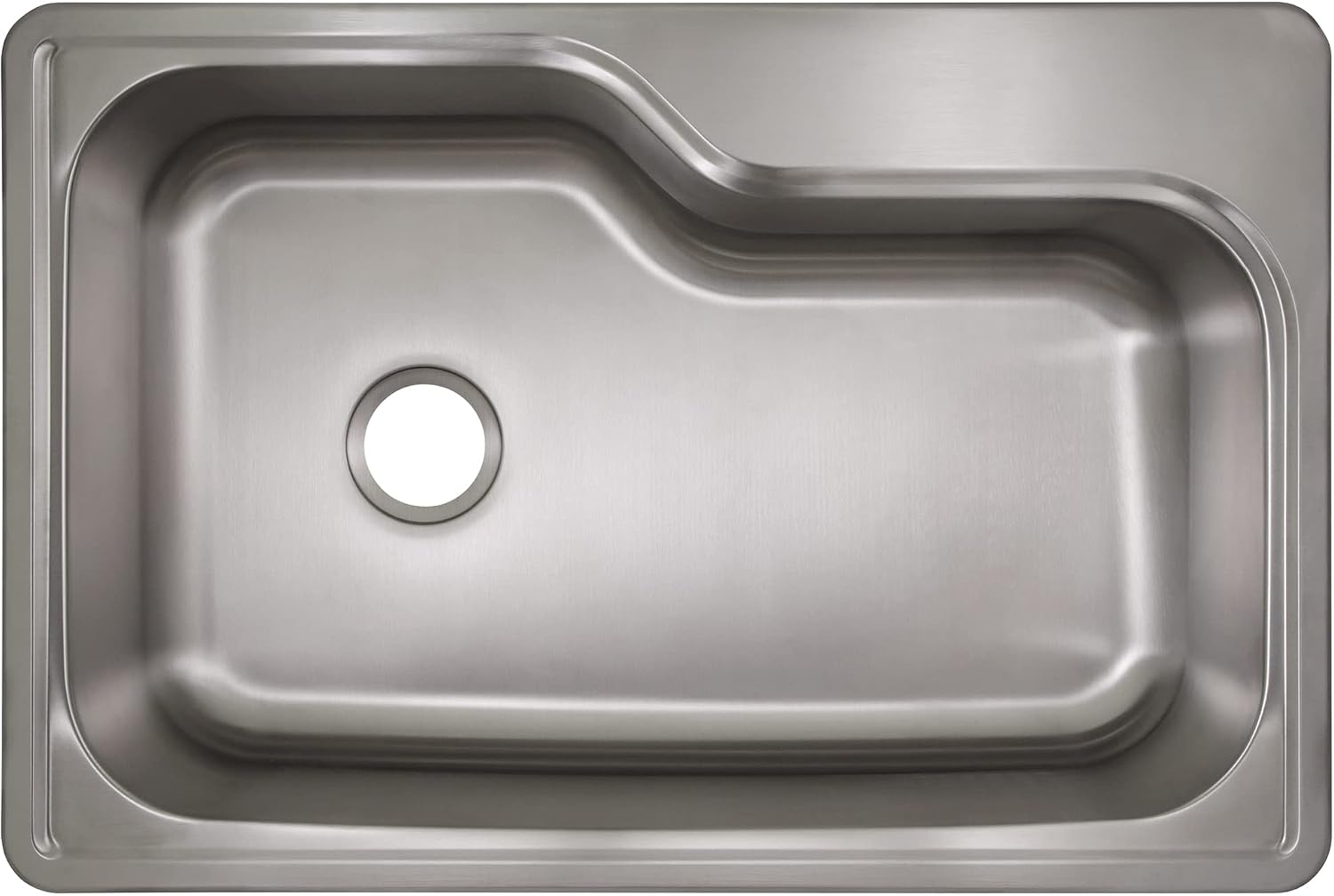 33-Inch Handmade Stainless Steel Single Bowl Drop-In Kitchen Sink, 18-Gauge with Single-Hole Faucet Compatibility – Design House, 113118