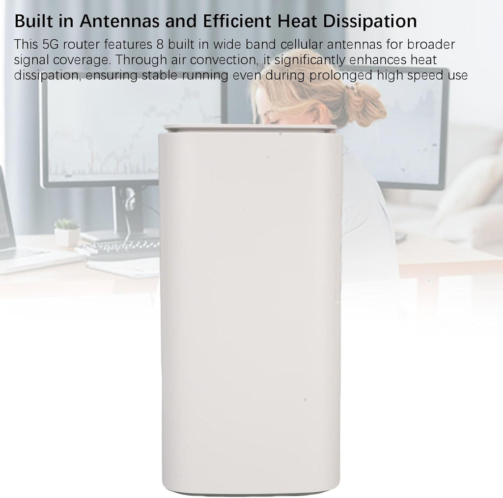 Zunate 5G WiFi 6 CPE Router with SIM Slot, 4.67Gbps Dual Band Wireless AX Network Hub, 8 Antennas, Plug & Play for Home Streaming Gaming SA NSA Support (US Plug)