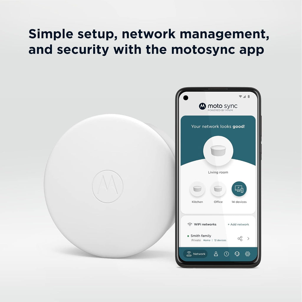 Motorola Q11 Mesh WiFi 6 Router 3 Pack | Fast, Reliable WiFi, Quick Easy Setup, Auto Security, Parental Controls, Advanced Motosync App | Replaces Router and Extender | AX3000