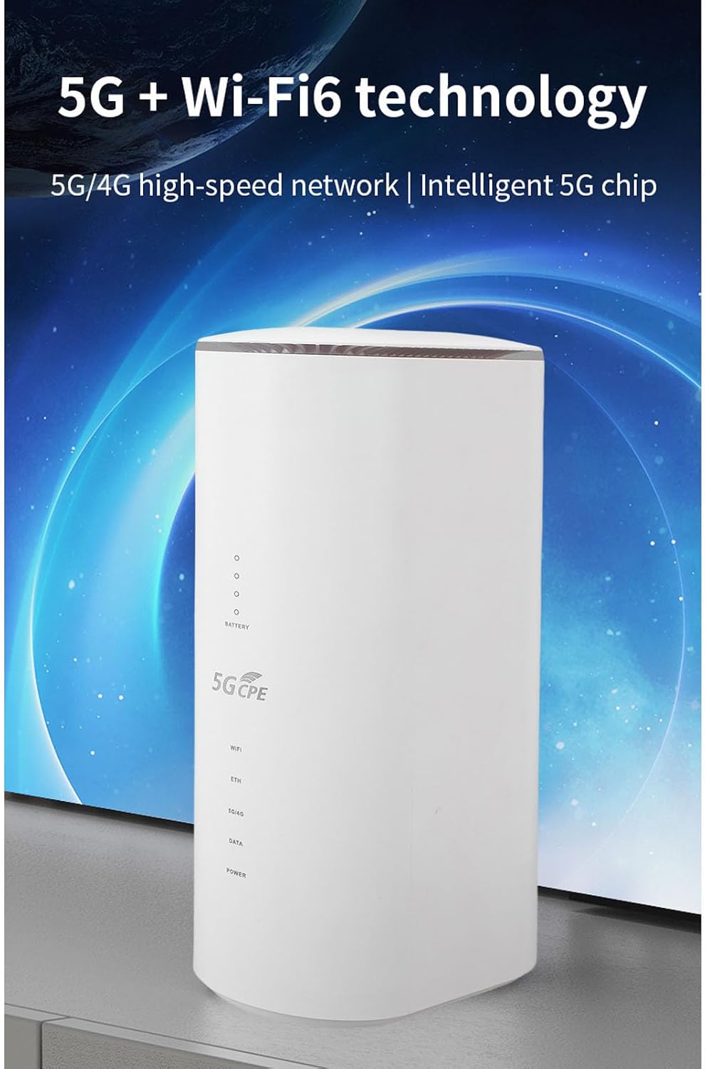 PUSOKEI 5G CPE Router with SIM Card Slot, WiFi 6 Router - 2.4G/5.8G Dual Band Wireless Internet, Built in 8 High Gain 4x4 MIMO Antennas, Connect to 32 Devices, for Home Office (White)