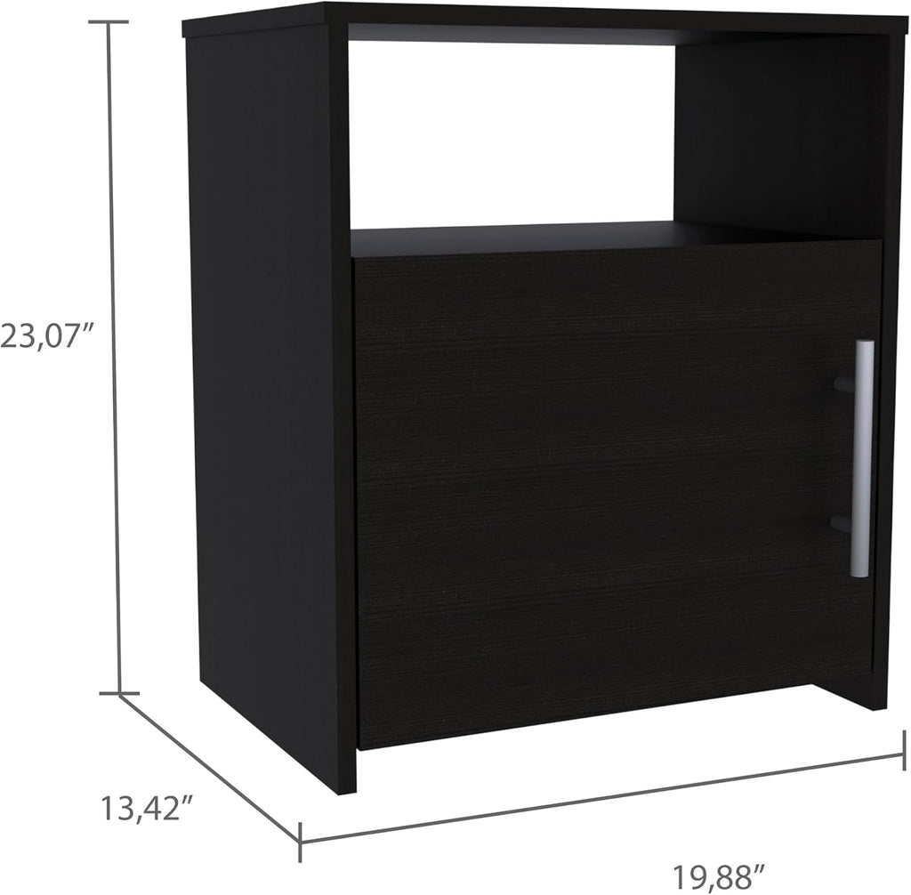 No-Tool Assembly 3-Piece Bedroom Set: Wardrobe with Hanging Rod & 2 Storage Nightstands, Effortless Setup for Small Spaces, Black