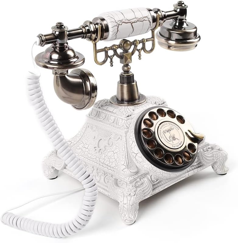 Audio GuestBook Telephone with Classic Retro Craftsmanship for Confessional Wedding Birthday Party Special Events (White)