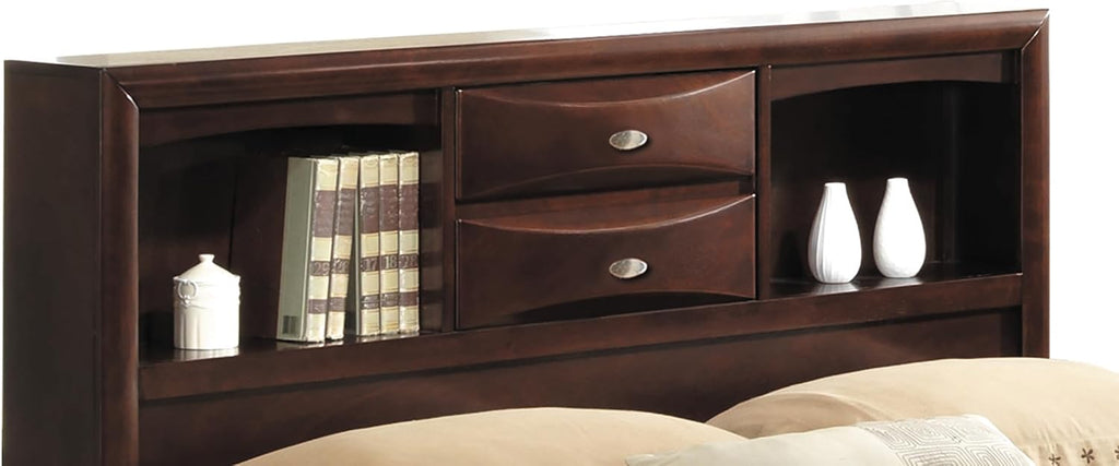 Acme Ireland Full Wood Platform Bed with Storage Drawers in Espresso