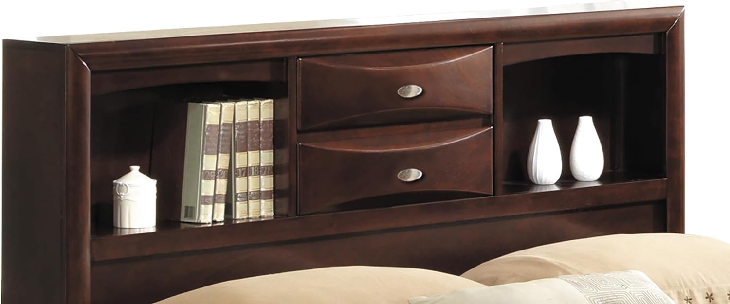 Acme Ireland Full Wood Platform Bed with Storage Drawers in Espresso