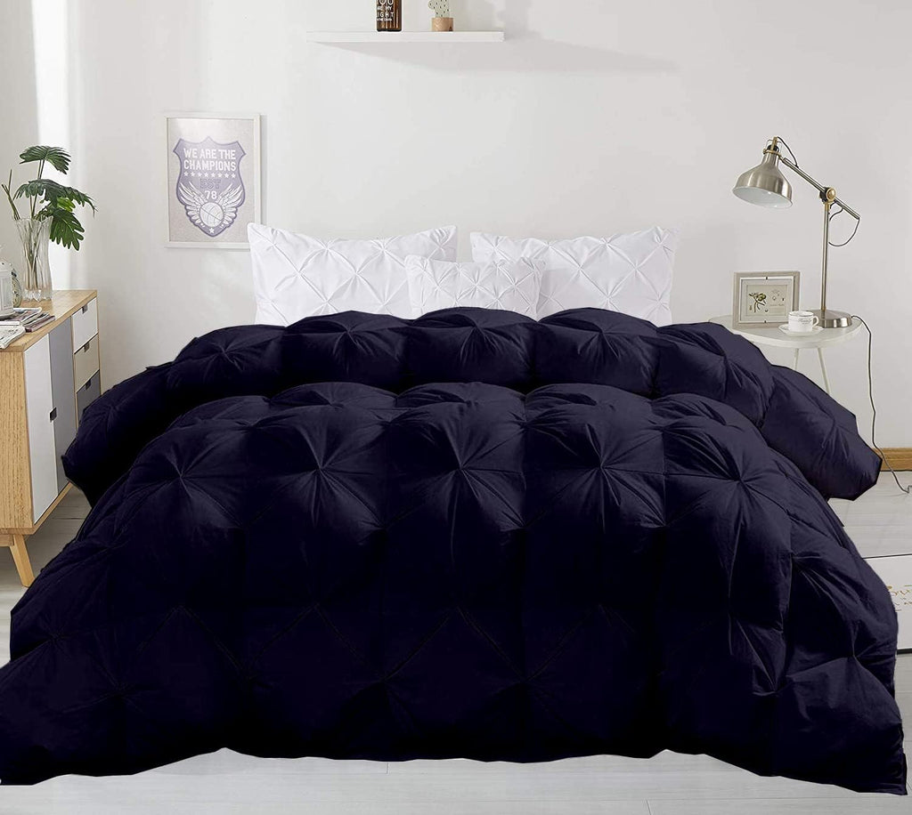 Super Soft 1000-TC All Season Down Alternative Comforter & 2pc Pillow Shams Super King (98' x 108') Inches Decorative Pintuck Comforter 100% Egyptian Cotton 600-GSM Fill & 8-Corner Tabs