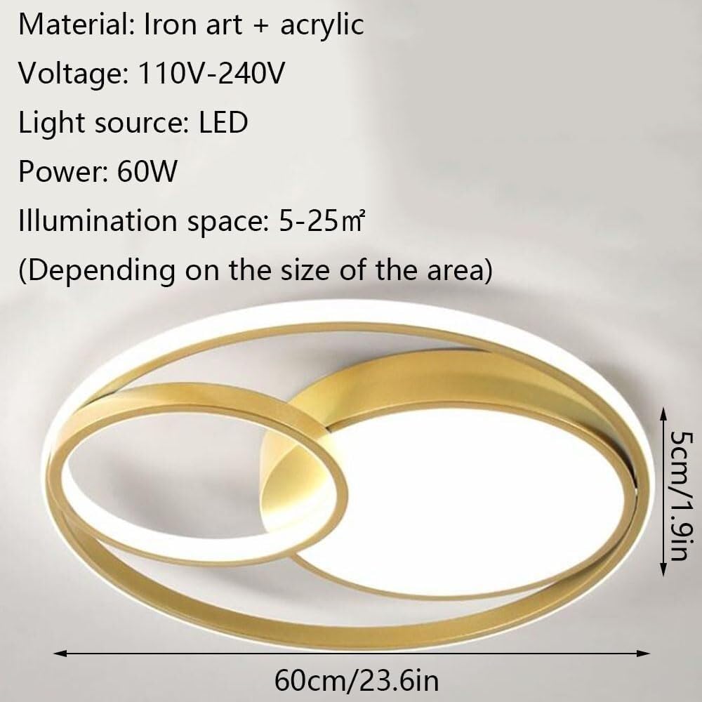 Fashionable Flat Ceiling Light Modern Flush Mount Lighting Ceiling Lamp 3 Color Temperatures Ceiling Light Fixture for Living Room Bedroom Dining Room Kitchen Study Room Corridor(A Gray,60cm)