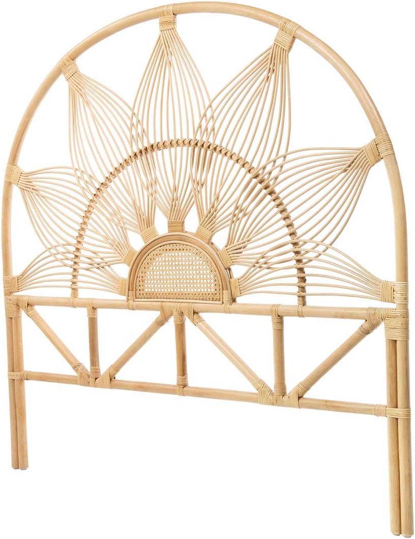Kouboo Sunflower Rattan Twin Headboard Bedroom Bedroom Furniture Headboard Twin Size Tropical Decor Bohemian Decor Natural