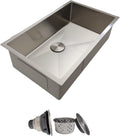 30 Inch Undermount Kitchen Sink - Delironexu 18 Gauge Stainless Steel Single Bowl Kitchen Sinks 30'x18'x9' Handmade Design with Brushed, Includes Drain Kit (No Additional Accessories)