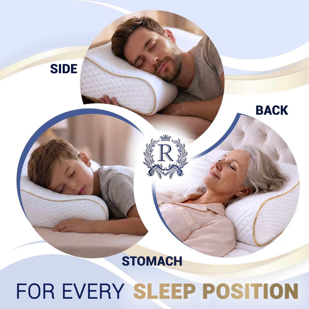 Cervical Memory Foam Pillow – 4-Layer Adjustable King Size Contour Design for Side Sleepers, Neck Support & Pain Relief, Orthopedic, CertiPUR-US Certified