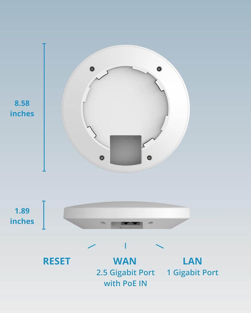 BROWAN WiFi 6 Ceiling Mounted AX6000 Enterprise Access Point (MI12) with OFDMA MU-MIMO Mesh, PoE+ Powered for Business & Home | PoE Injector Not Included