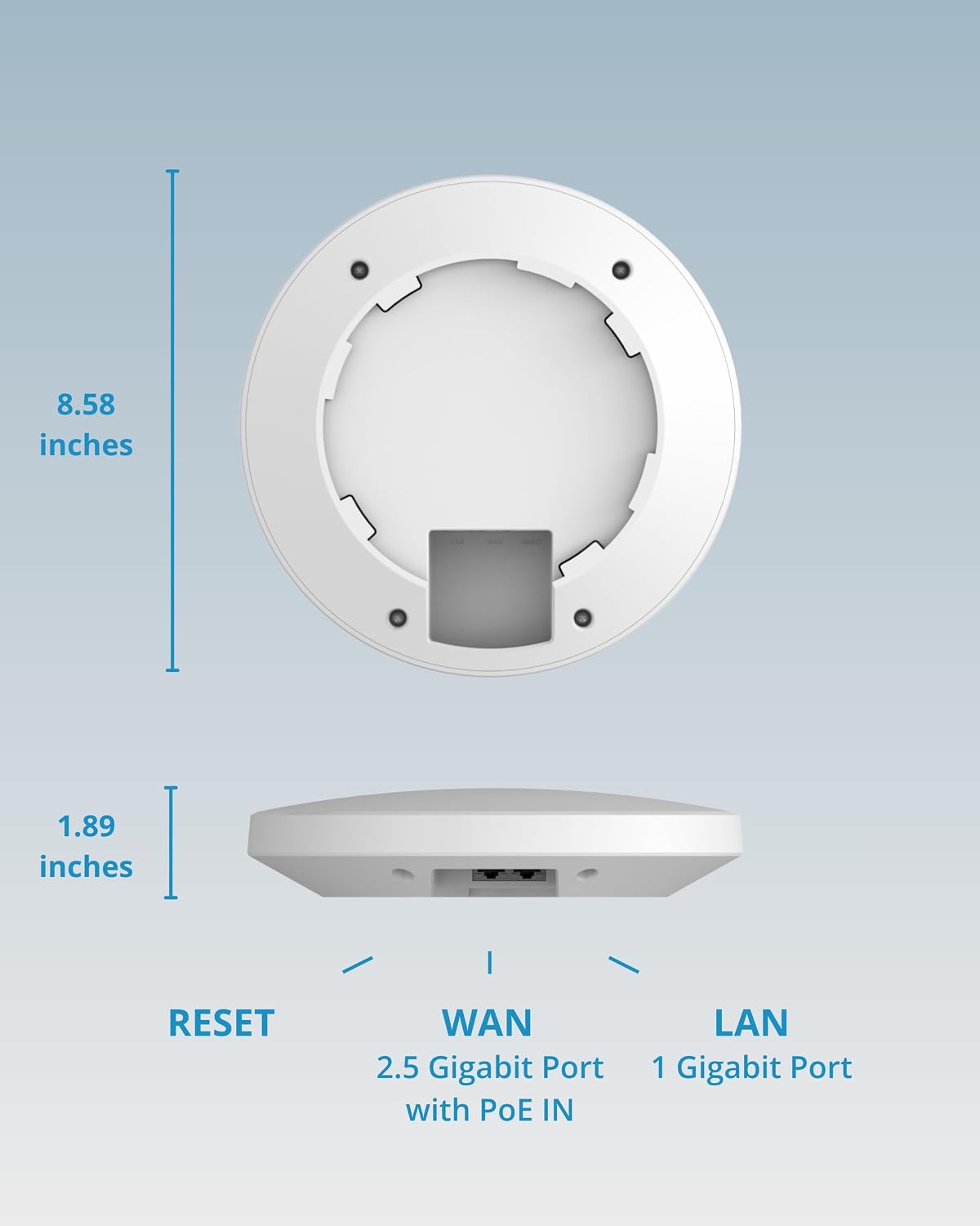 BROWAN WiFi 6 Ceiling Mounted AX6000 Enterprise Access Point (MI12) with OFDMA MU-MIMO Mesh, PoE+ Powered for Business & Home | PoE Injector Not Included