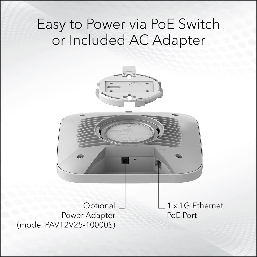 NETGEAR Wireless Desktop Access Point (WAX214PA) - WiFi 6 Dual-Band AX1800 Speed | 1 x 1G Ethernet PoE Port | 802.11ax | WPA3 Security | Up to 4 Separate SSID Networks | with Power Adapter
