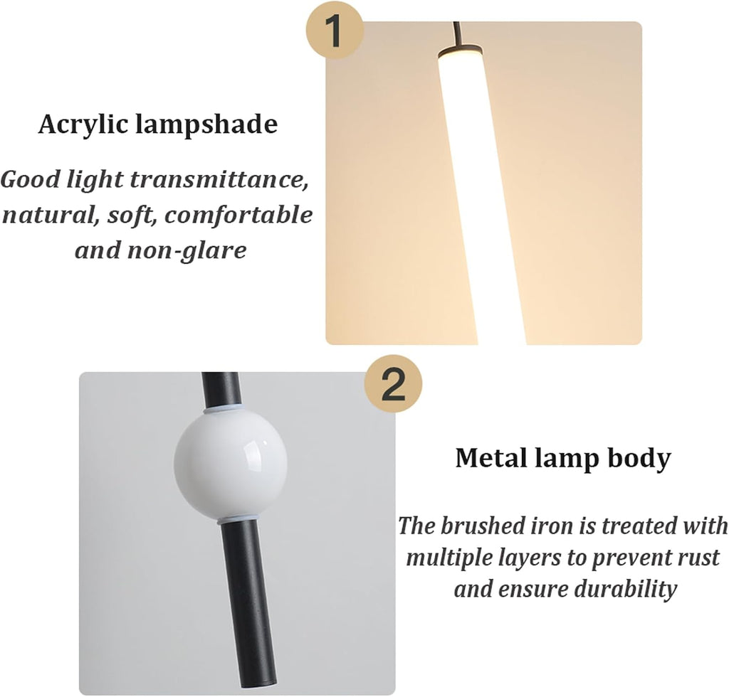 Gold LED Pendant Light Fixture, Remote Dimmable Adjustable Height Cylindrical Modern Minimalist Hanging Lamp with Gold Finish, for Kitchen Island, Dining Room, Living Room, Bedroom,Hotel
