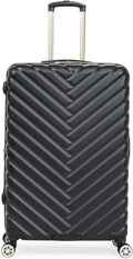 Kenneth Cole REACTION Madison Square Lightweight Hardside Chevron Expandable Spinner Luggage, Black, 24-Inch Checked